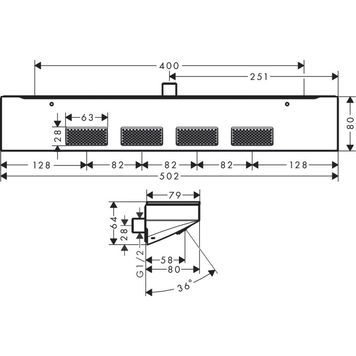 Prysznic na ramiona 500 1jet z półką, Hansgrohe Rainfinity - Czarny Matowy