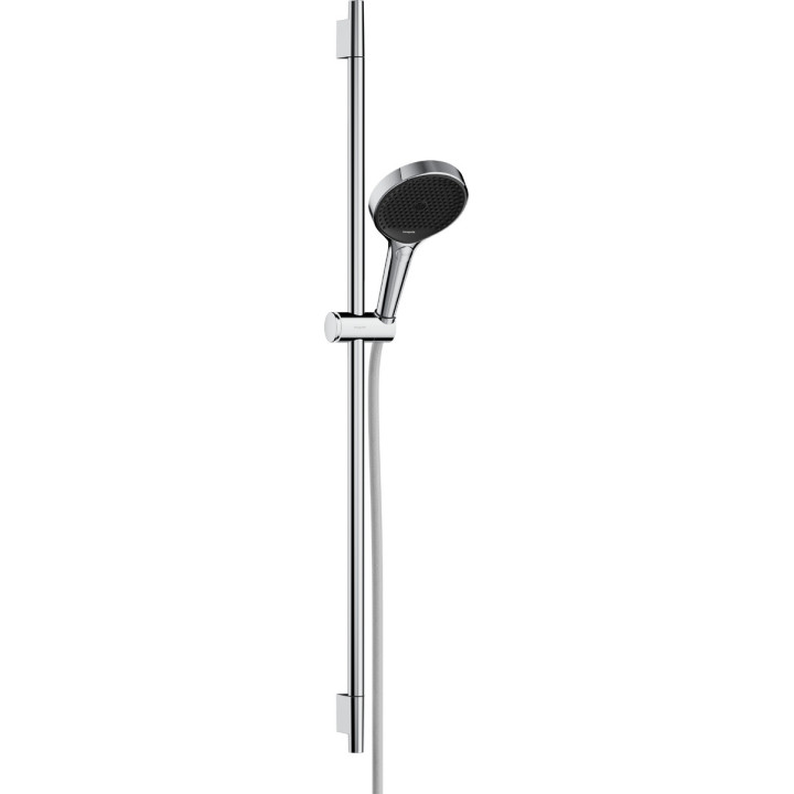 Zestaw prysznicowy 130 3jet z drążkiem S Puro 90 cm PushSlider i tekstylnym wężem prysznicowym Designflex 160 cm, Hansgrohe Rain
