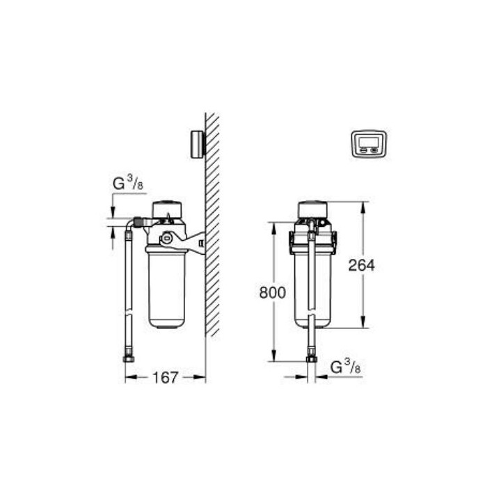Zestaw z mini filtrem z węglem aktywnym, GROHE BLUE