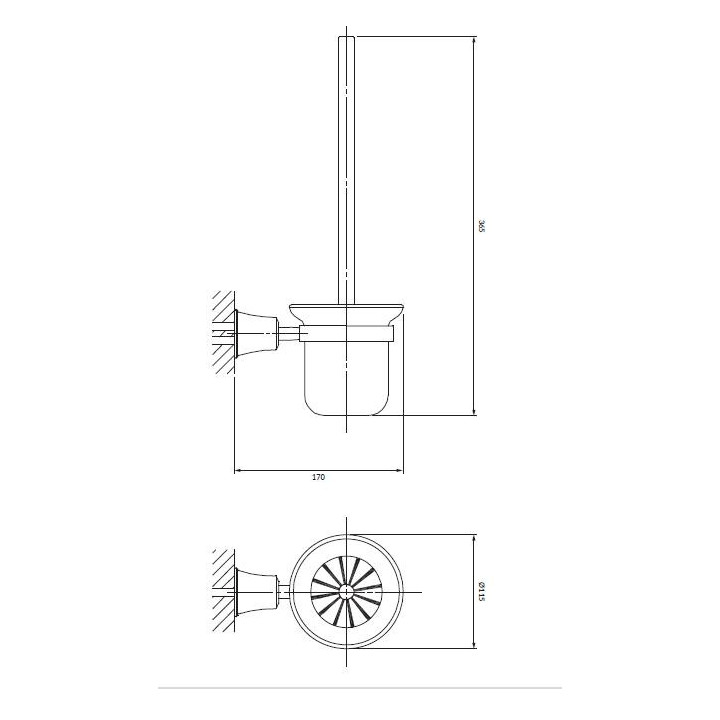 Szczotka do WC, wisząca Omnires Art Line chrom 