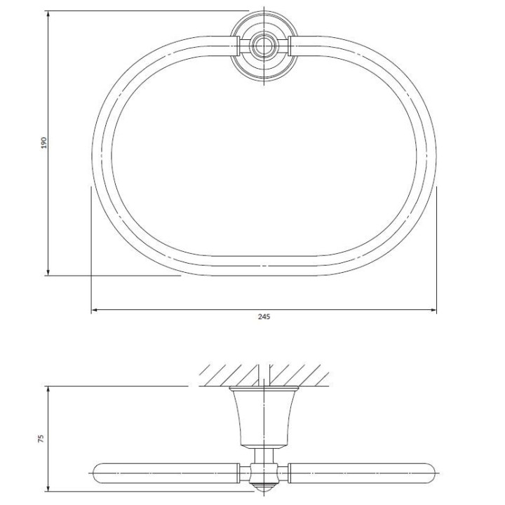Wieszak na ręcznik Omnires Art Line, brąz antyczny