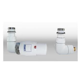 Zawór termostatyczny Komex Vision, kątowy, osiowo lewy, na instalację pex - chrom