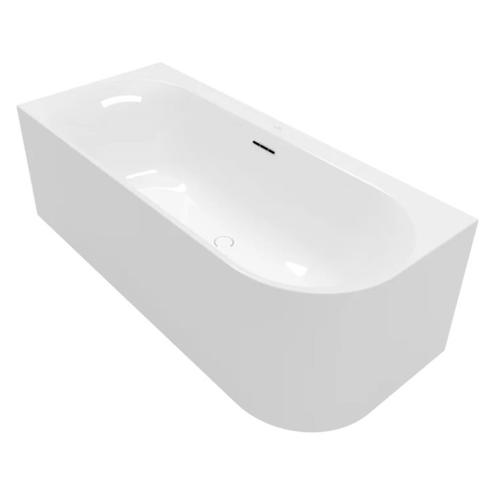 Wanna przyścienna do montażu narożnego po lewej stronie OVAL, 1700 x 750 mm, Villeroy & Boch, Loop & Friends - Weiss Alpin