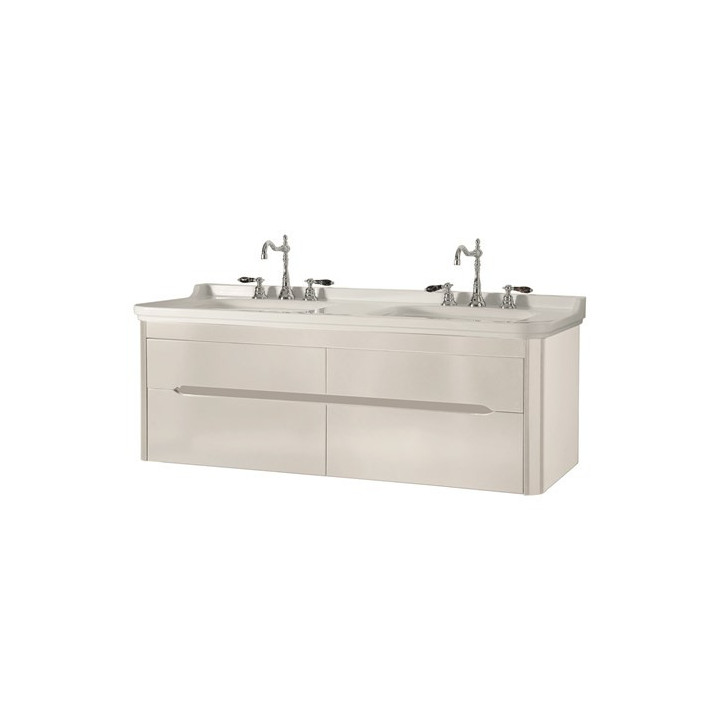 Szafka ścienna do umywalki z czterema szufladami, KERASAN WALDORF - Bianco matt