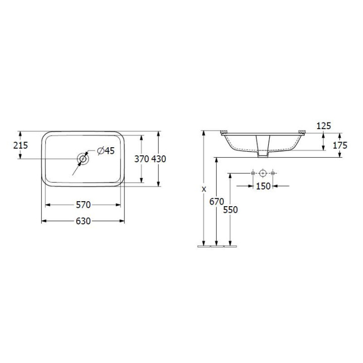 Umywalka podblatowa Villeroy&Boch Loop&friends prostokątna 54x34cm bez otworu na baterię z CeramicPlus, biała- sanitbuy.pl