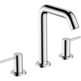 3-otworowa bateria umywalkowa 150 z kompletem odpływowym Push-Open, Hansgrohe Tecturis S - Chrom 