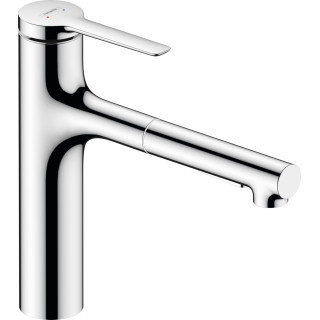 Jednouchwytowa bateria kuchenna 160, metalowa wyciągana wylewka, 2jet, Hansgrohe Zesis M33 - Chrom  
