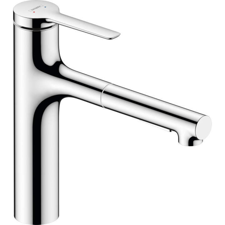 Jednouchwytowa bateria kuchenna 160, metalowa wyciągana wylewka, 2jet, Hansgrohe Zesis M33 - Chrom  