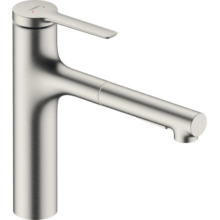 Jednouchwytowa bateria kuchenna 160, metalowa wyciągana wylewka, 2jet, sBox, Hansgrohe Zesis M33 - Stal Szlachetna Finish