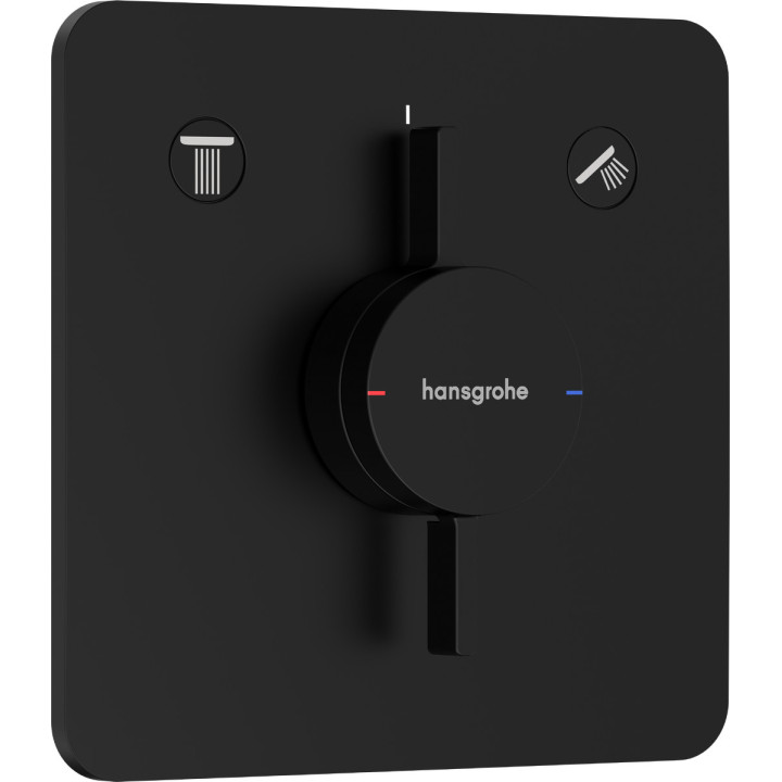 Bateria z mieszaczem, podtynkowa do 2 odbiorników, Hansgrohe DuoTurn Q - Czarny Matowy