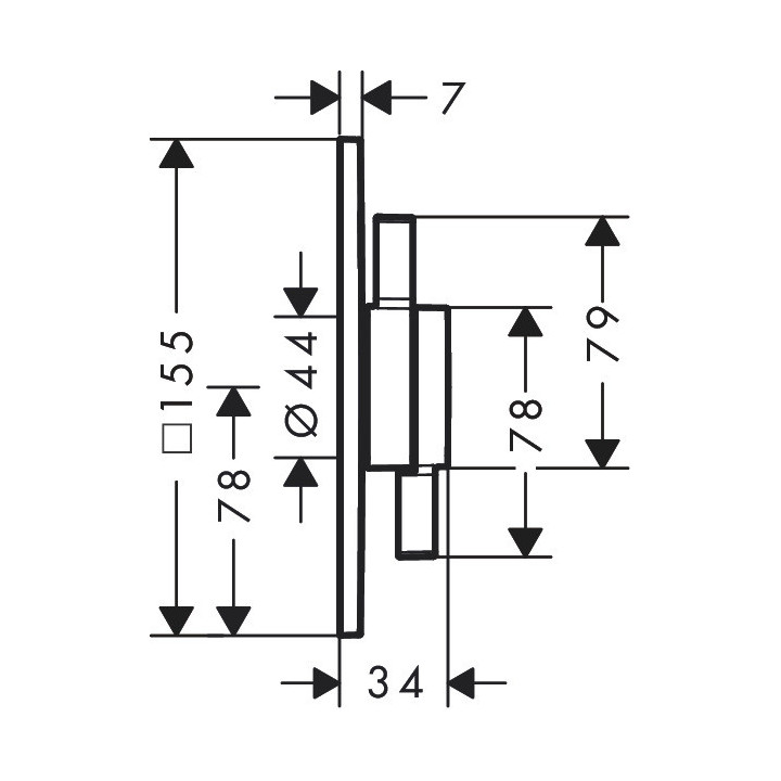 Bateria z mieszaczem, podtynkowa do 2 odbiorników, Hansgrohe DuoTurn E - Biały Matowy