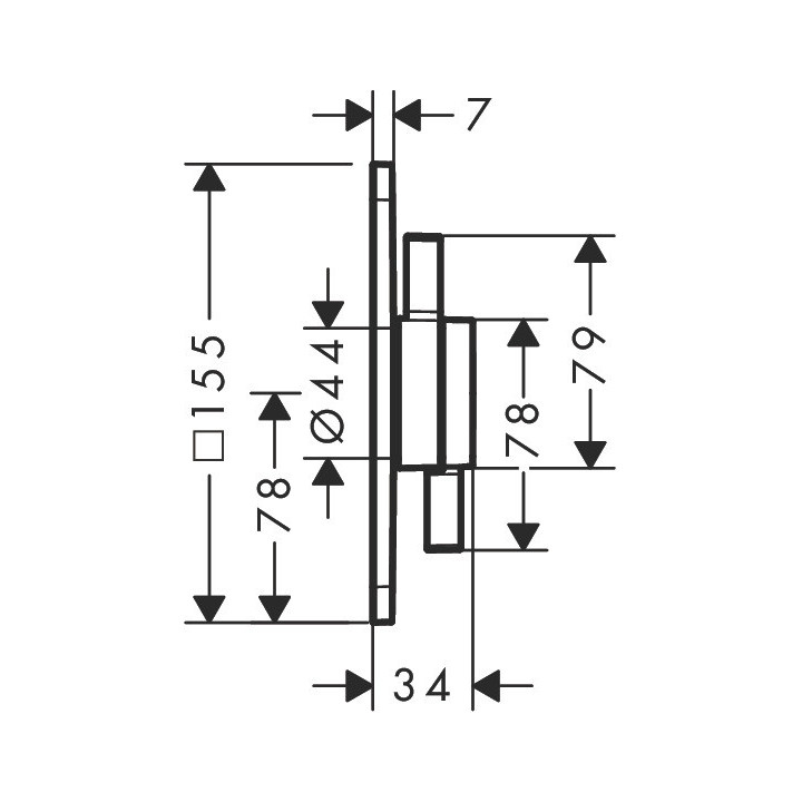 Bateria z mieszaczem, podtynkowa do 1 odbiornika, Hansgrohe DuoTurn Q - Czarny Matowy