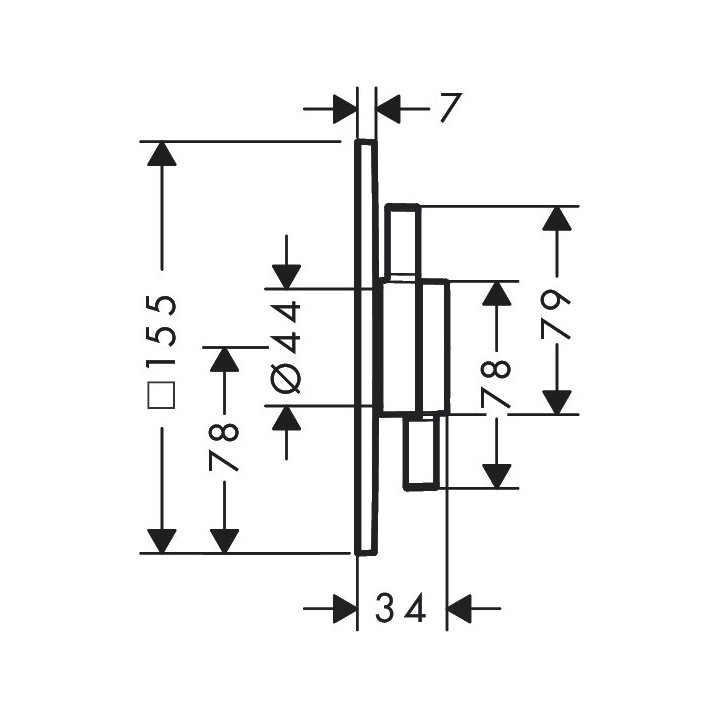 Bateria z mieszaczem, podtynkowa do 1 odbiornika, Hansgrohe DuoTurn E - Chrom  