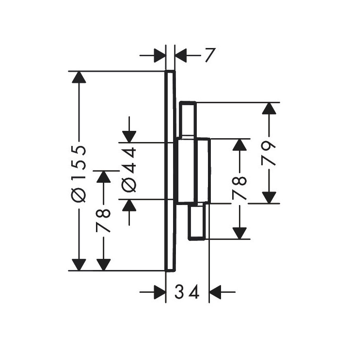 Bateria z mieszaczem, podtynkowa do 1 odbiornika, Hansgrohe DuoTurn S - Biały Matowy
