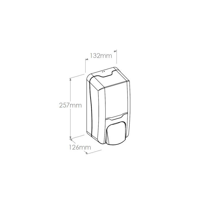 Dozownik mydła w pianie na jednorazowe wkłady 1000 ml, tworzywo, MERIDA HARMONY - Biały transparentny