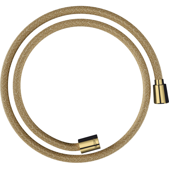 Tekstylny wąż prysznicowy 1,25 m z nakrętką cylindryczną i stożkową, AXOR ShowerSolutions - Złoty Optyczny Polerowany