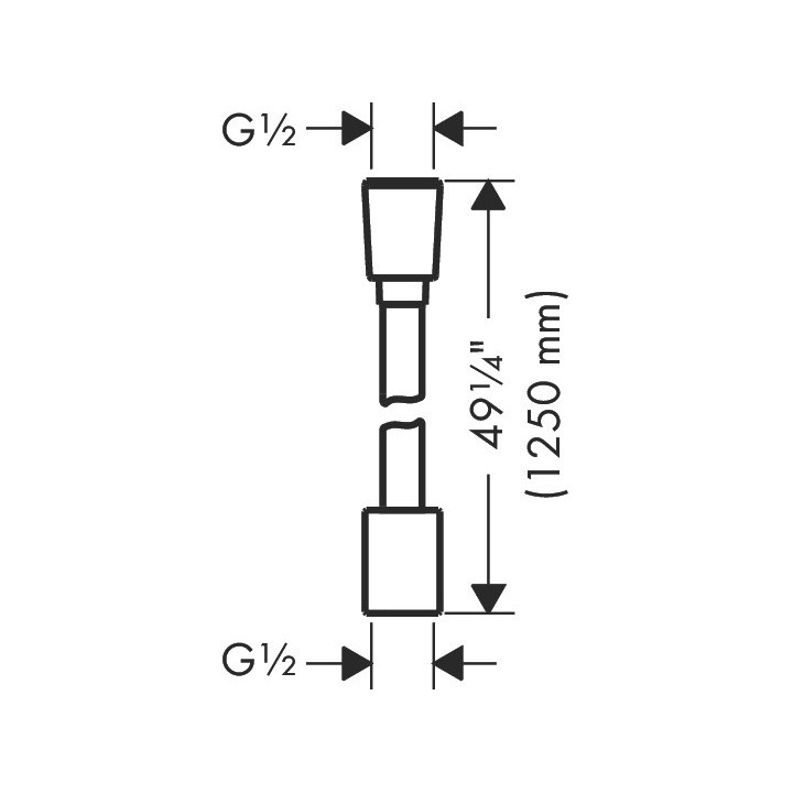 Tekstylny wąż prysznicowy 1,25 m z nakrętką cylindryczną i stożkową, AXOR ShowerSolutions - Złoty Optyczny Polerowany