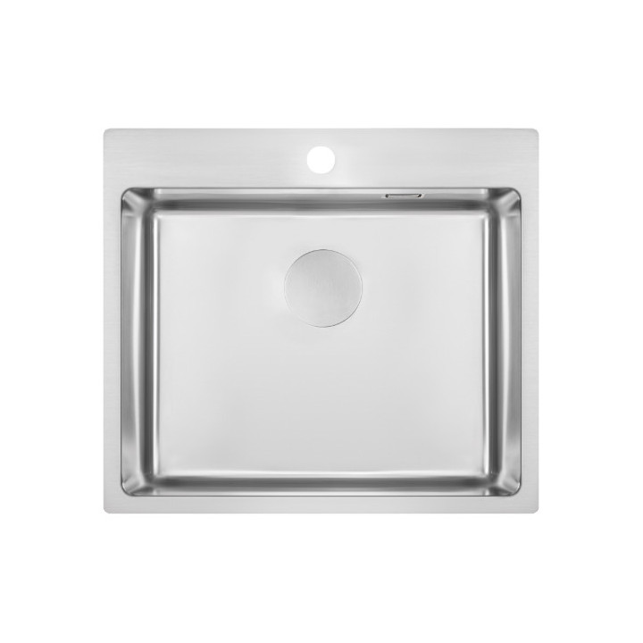 Zlewozmywak stalowy 1-komorowy, Deante Olfato - Stal szczotkowana 