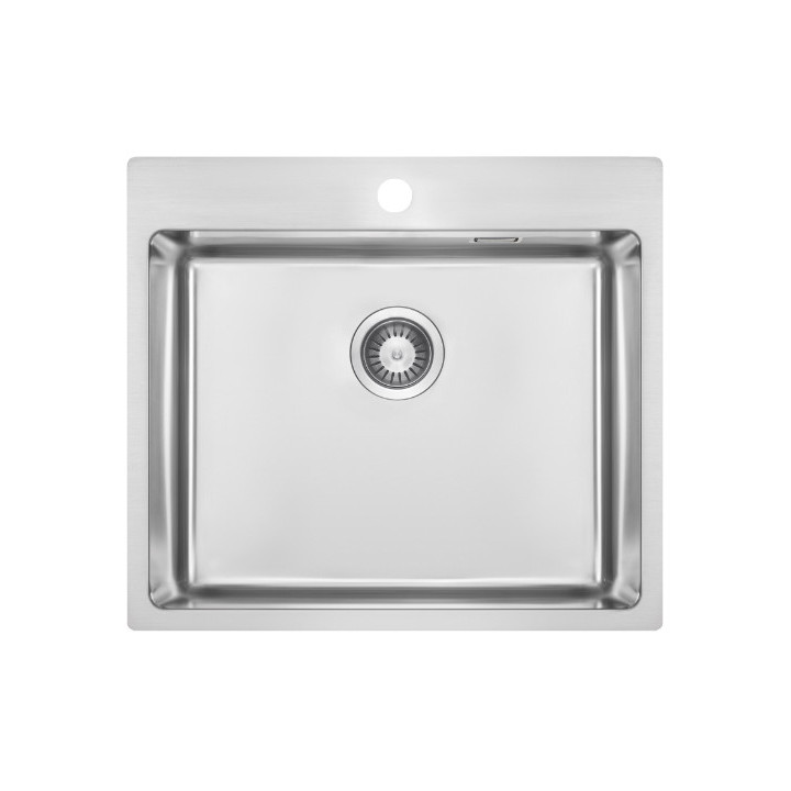 Zlewozmywak stalowy 1-komorowy, Deante Olfato - Stal szczotkowana 