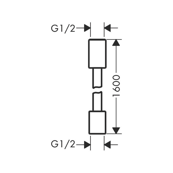 Tekstylny wąż prysznicowy 1,60 m z nakrętkami cylindrycznymi, AXOR ShowerSolutions - Nikiel Szczotkowany
