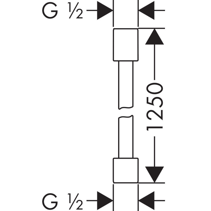 Wąż prysznicowy z efektem metalicznym 1,25 m z nakrętkami cylindrycznymi, AXOR Starck - Biały Matowy  