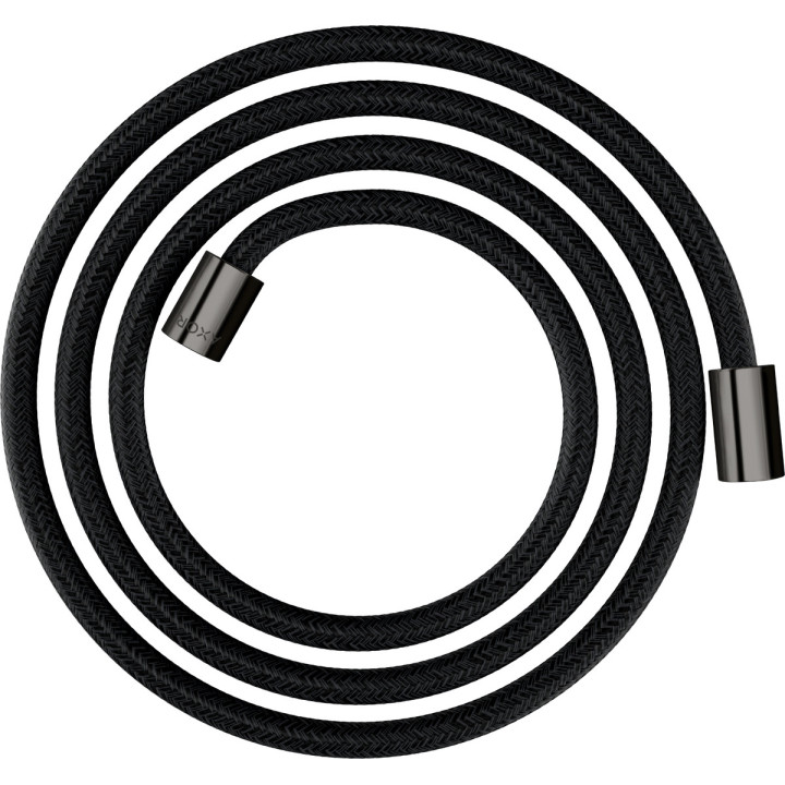 Tekstylny wąż prysznicowy 2 m z nakrętkami cylindrycznymi, AXOR ShowerSolutions - Czarny Chrom Polerowany