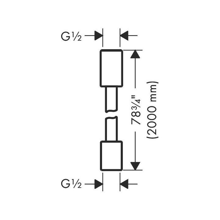 Tekstylny wąż prysznicowy 2 m z nakrętkami cylindrycznymi, AXOR ShowerSolutions - Mosiądz Szczotkowany