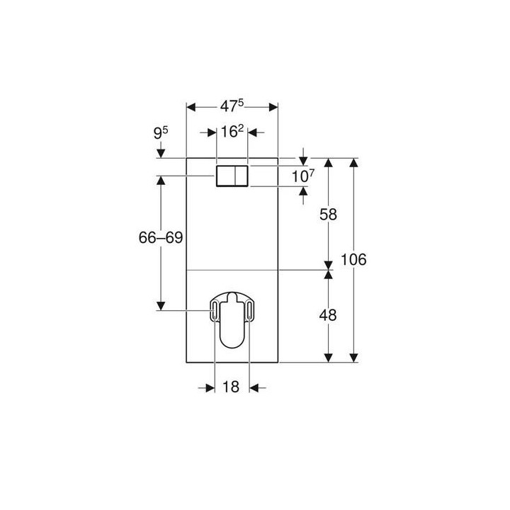 Ścienny panel sterujący do Geberit AquaClean Sela, biały