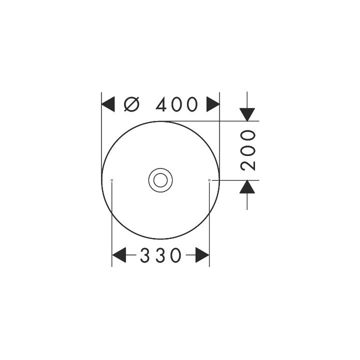 Umywalka nablatowa 400 bez otworu na baterię i przelewu, AXOR Suite Basins & Bathtub - Chrom