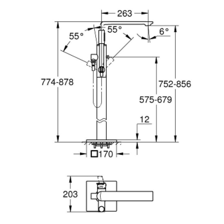 Wylewka kaskadowa Grohe Allure, 169mm, chrom
