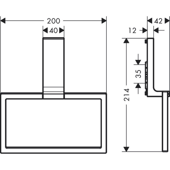 Wieszak na ręcznik typu Ring, AXOR Universal Rectangular - Czarny Matowy