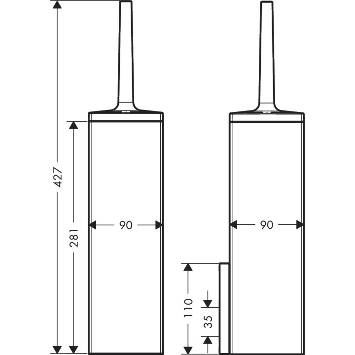Szczotka toaletowa ścienna z pojemnikiem, AXOR Universal Rectangular - Brąz Szczotkowany 