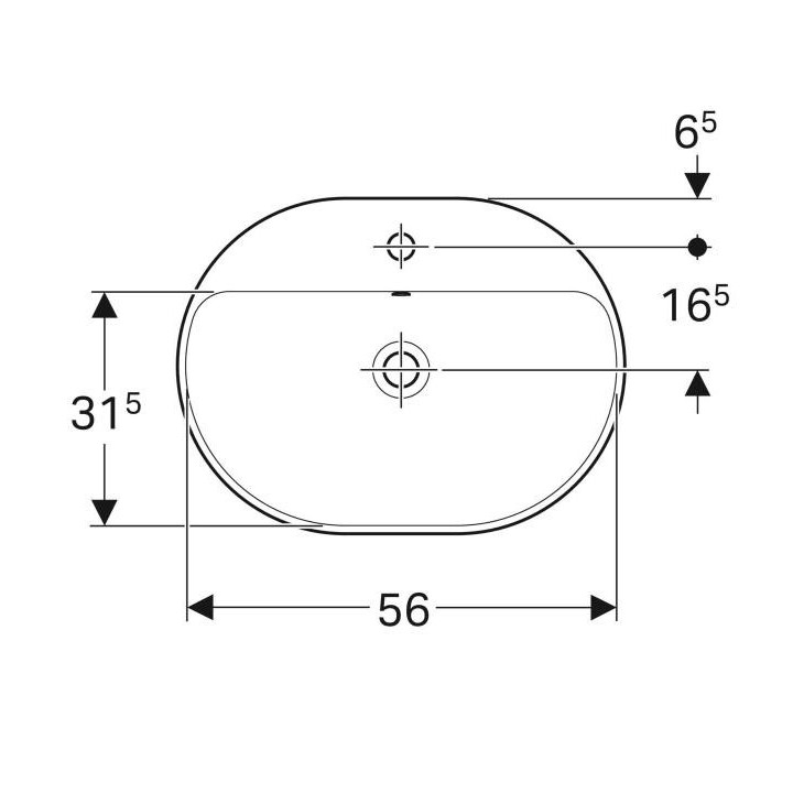 Umywalka Geberit Variform 60x40 cm wpuszczana, owalna KeraTect - biała