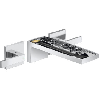 3-otworowa bateria umywalkowa ścienna, podtynkowa z wylewką 221 mm, bez płytki, AXOR MyEdition - Chrom 