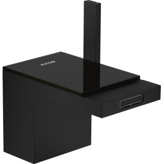 Jednouchwytowa bateria bidetowa z kompletem odpływowym Push-Open, AXOR MyEdition - Czarny Matowy/Czarne Szkło 