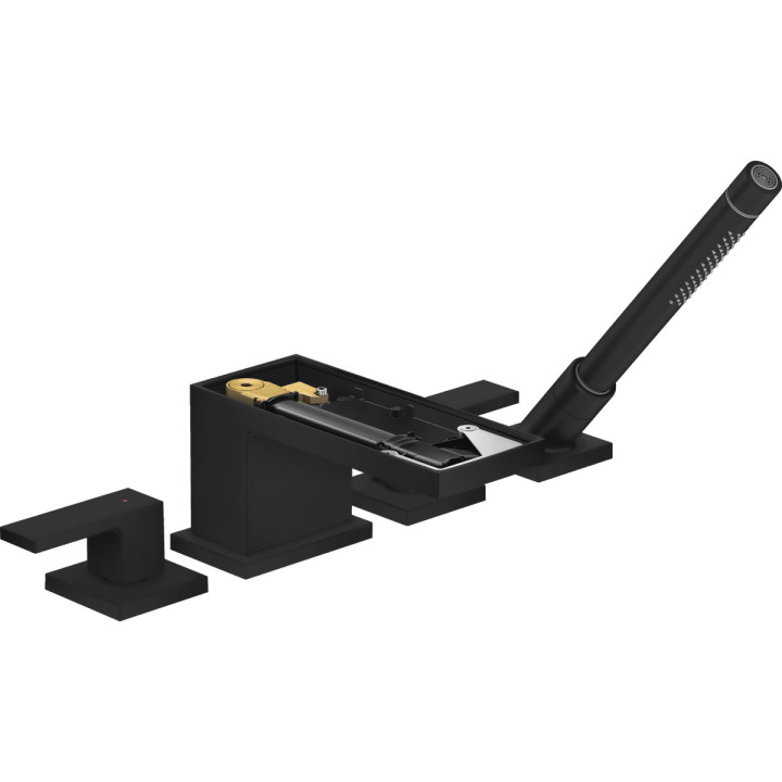 4-otworowa bateria na brzeg wanny bez płytki, AXOR MyEdition - Czarny Matowy