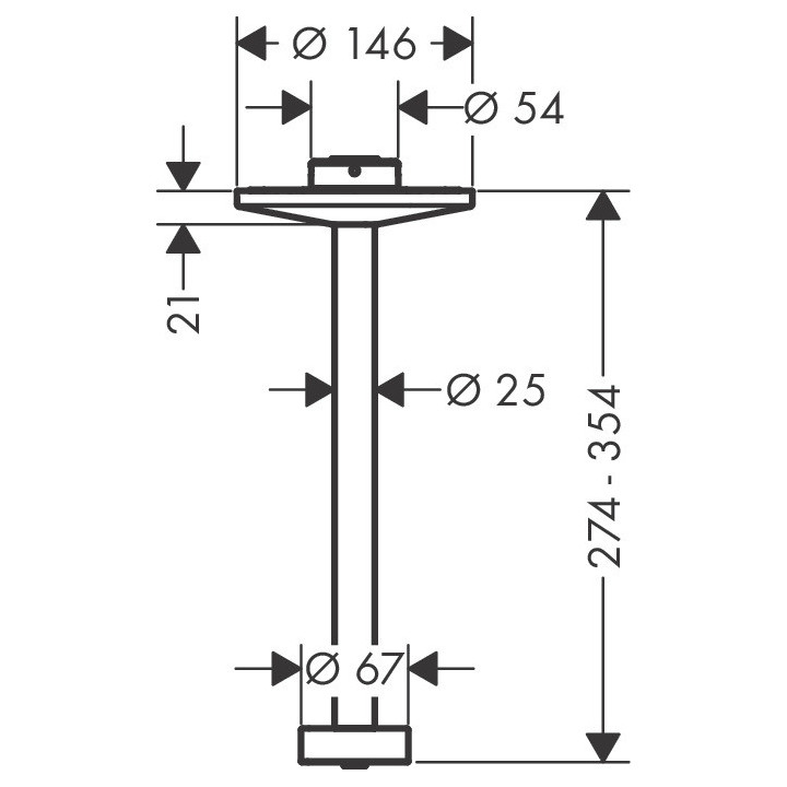 Przyłącze sufitowe do głowicy prysznicowej 280 2jet, AXOR One - Biały Matowy