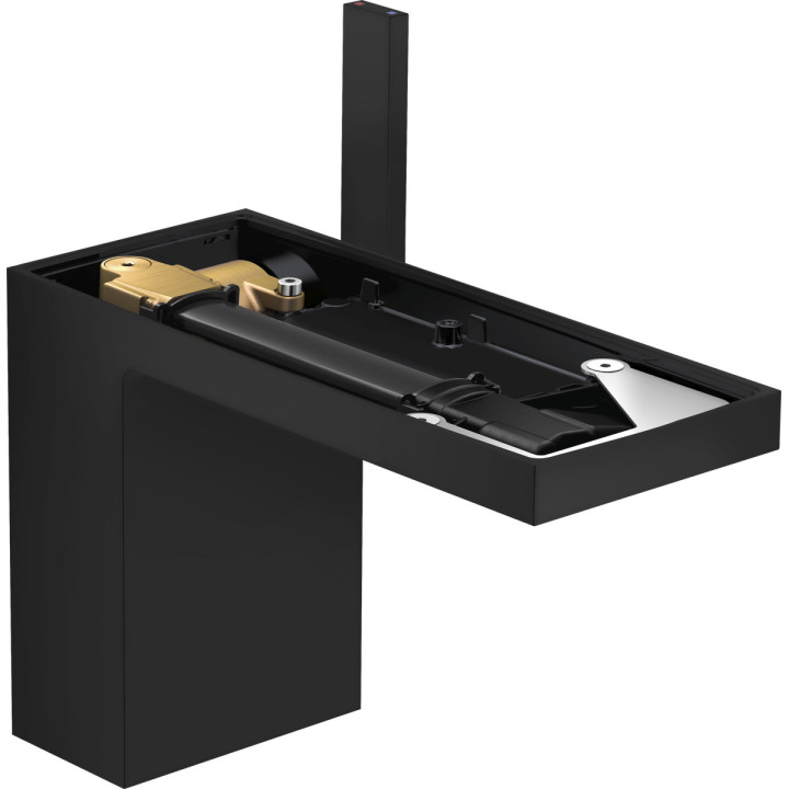 Jednouchwytowa bateria umywalkowa 110 z kompletem odpływowym Push-Open, bez płytki, AXOR MyEdition - Czarny Matowy 