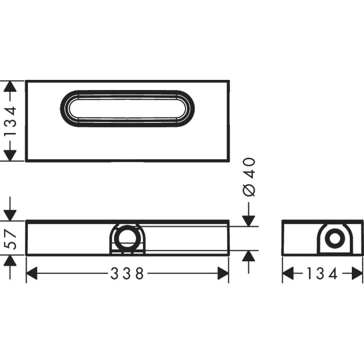 Zestaw podstawowy do odpływu liniowego, montaż niski, AXOR uBox universal
