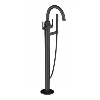 Bateria wannowo-natryskowa, wolnostojąca, KLUDI NOVA FONTE Puristic - Czarny mat  