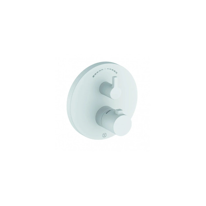 Podtynkowa bateria wannowo-natryskowa z termostatem, KLUDI NOVA FONTE Puristic - Biały mat 