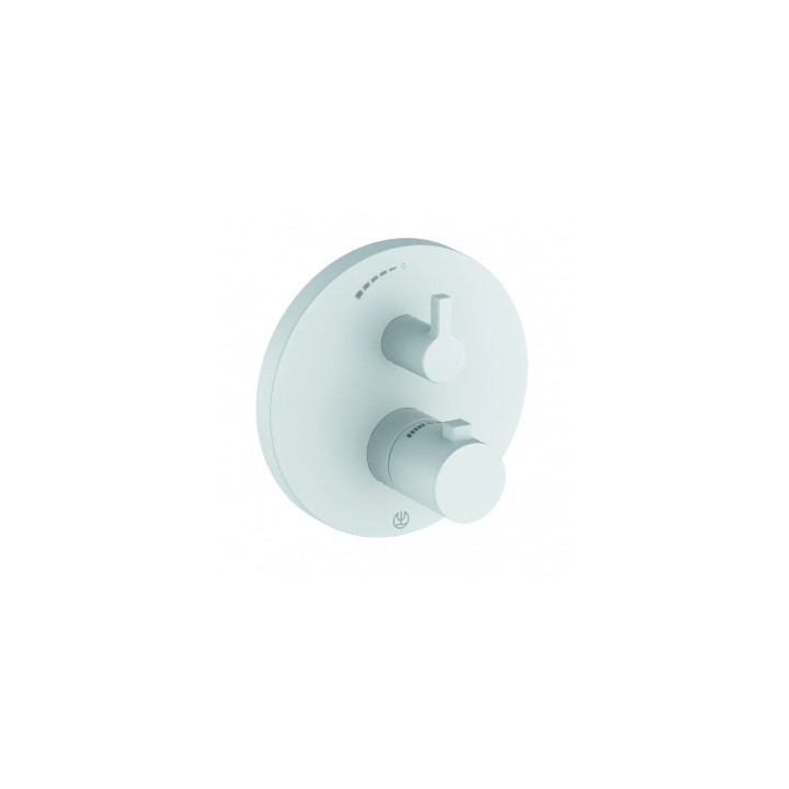 Podtynkowa bateria natryskowa z termostatem, KLUDI NOVA FONTE Puristic - Biały mat