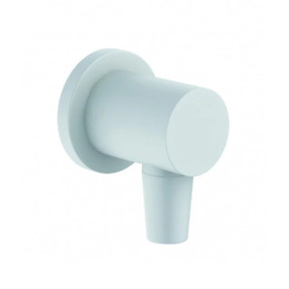 Przyłącze kątowe do węża natryskowego z zabezpieczeniem, KLUDI NOVA FONTE Puristic - Biały mat 