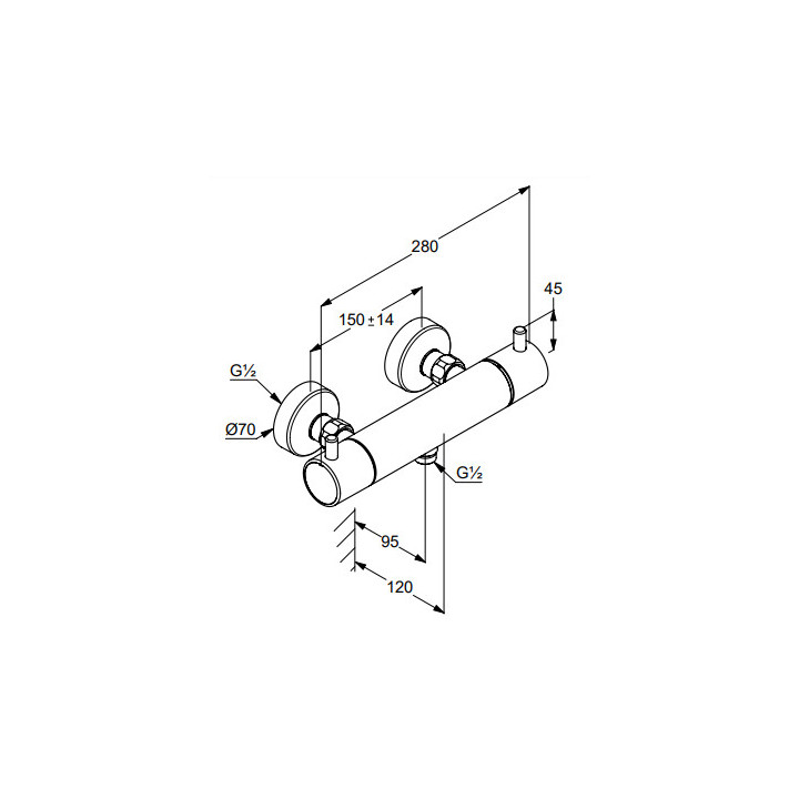 Bateria natryskowa z termostatem, KLUDI BOZZ - Biały mat 