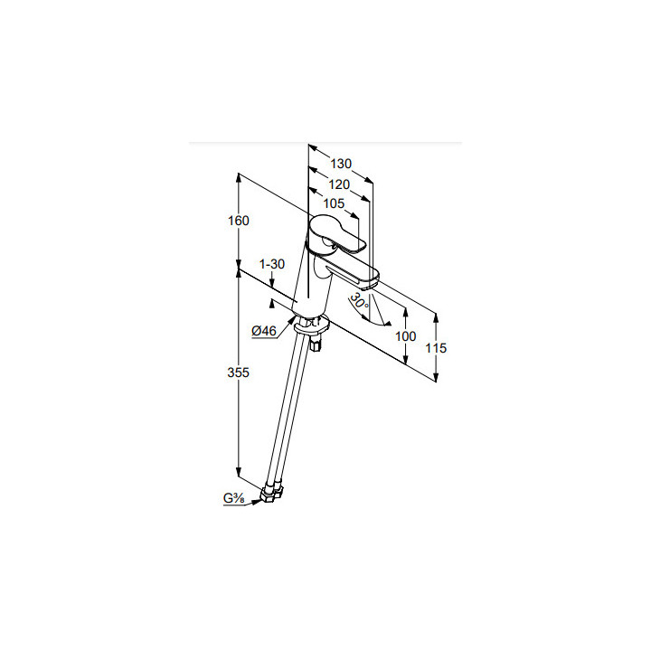Jednouchwytowa bateria umywalkowa, bez zestawu odpływ, KLUDI PURE&EASY XL - Chrom 