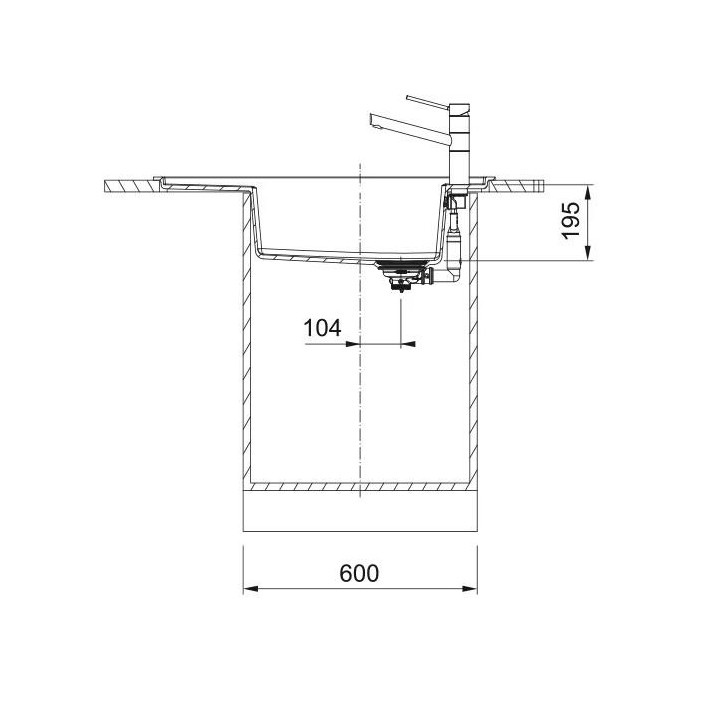 Zlewozmywak wbudowywany Franke Fresno FSG 611 Fragranit+, 88x50cm, onyx 