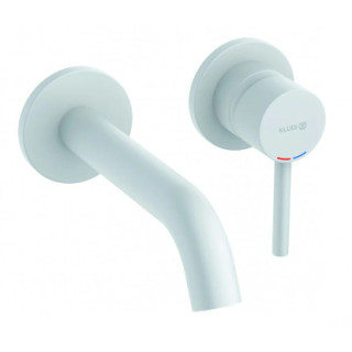 ścienna bateria umywalkowa, wylewka 180 mm, KLUDI BOZZ - Biały mat 