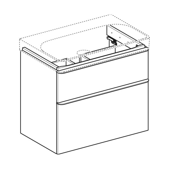 Szafka pod umywalkę Geberit Smyle Square, z dwoma szufladami