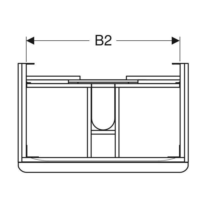 Szafka pod umywalkę Geberit Smyle Square, z dwoma szufladami