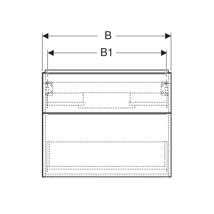 Szafka pod umywalkę Geberit iCon, z dwoma szufladami